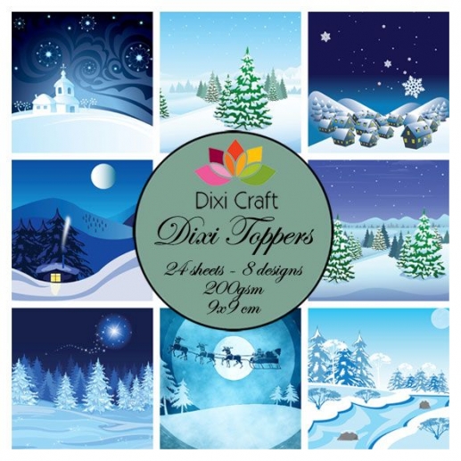 Dixi Crafts Toppers 9x9cm Winter Snow Scene Pappersblock Paper Pad 4 8 Tum
