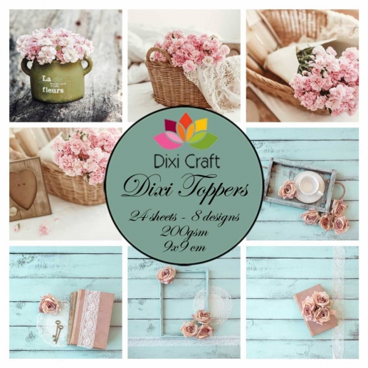 Dixi Crafts Toppers 9x9cm Shabby Chic Pappersblock Paper Pad 4 8 Tum