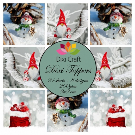 Dixi Crafts Toppers - 9x9cm - Gnome & Snowman
