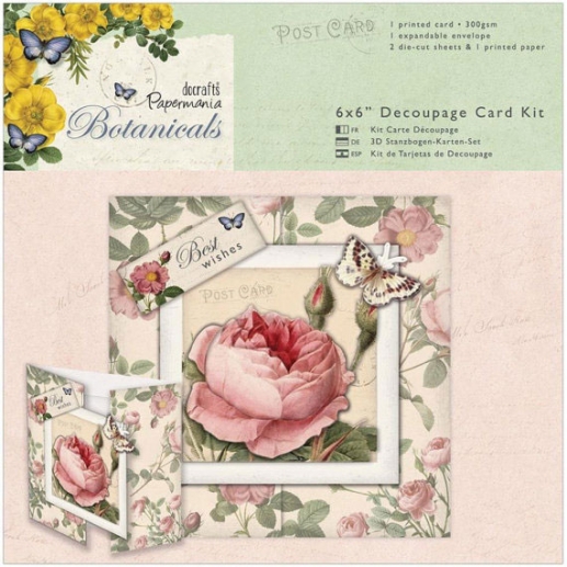 Papermania Botanicals 6"X6" Decoupage Card Kit 3D Ark