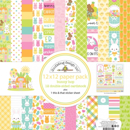 Paper Pack 12x12 - Doodlebug - Bunny Hop