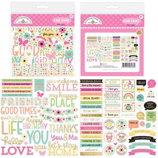 Die Cuts Doodlebug - Hello Again Odds & Ends - 160 delar
