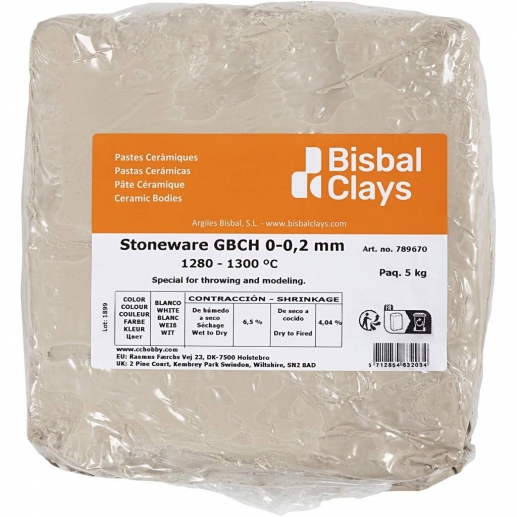 Stengodslera till Keramik Råvit - Bisbal Clays - 5 kg