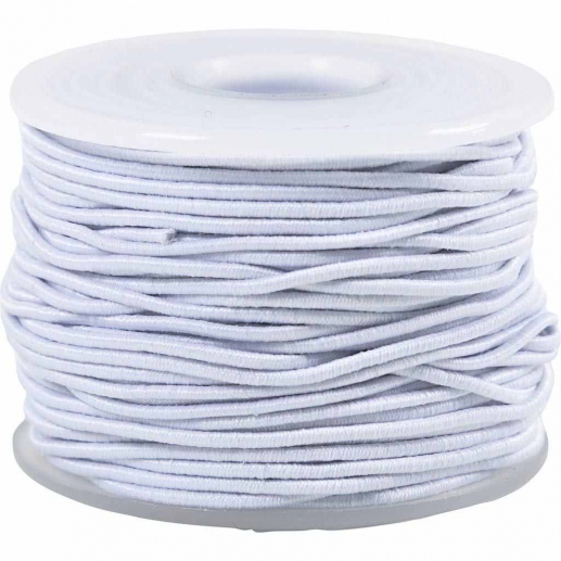 Elastiskt Snöre 1,2 mm 25 m Vit Elastisk Tråd
