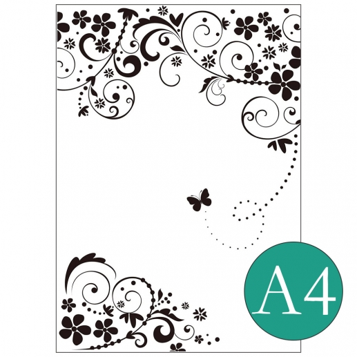 Embossing Folder A4 - Butterfly Scroll - Vaessen