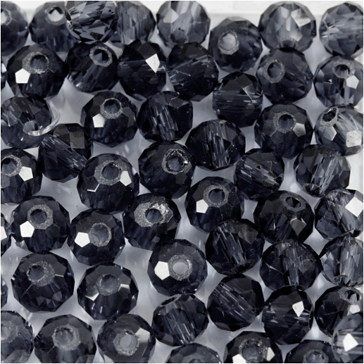 Facettpärlor Grå Dia 4 mm 45 st Glaspärlor