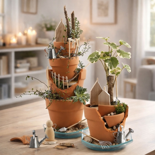 Fairy Garden - Trädgård i Miniatyr Av Krukor