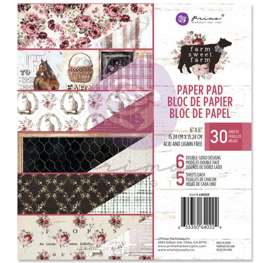 Paper Pad Prima Marketing - Farm Sweet Farm - 12x12 Tum