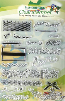 Clearstamper Party Bårder Clearstamps Silkonstämpel