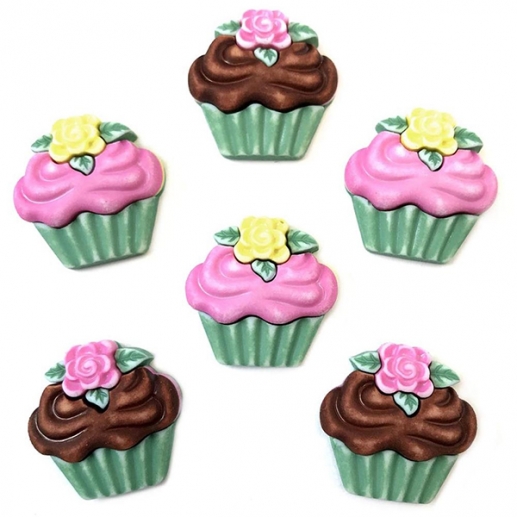 Figurknappar Buttons Galore - Sweet Delights - Gourmet Cupcakes