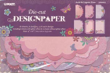 Die Cuts Upikit Purple Flower 18 st Chipboard