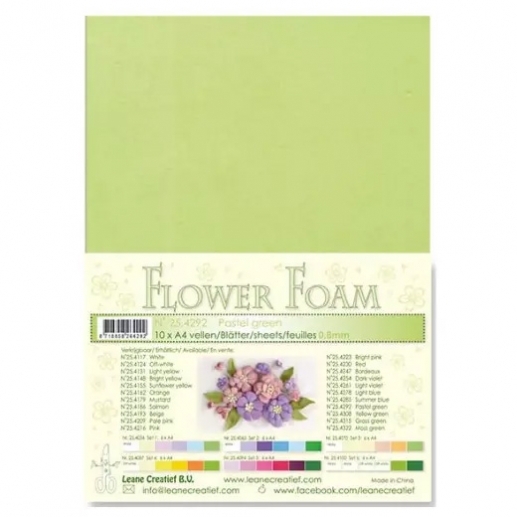 Flower Foam A4 Pastel Green Foamiran 10 st Blomtillverkning