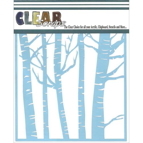 Schablon Clear Scraps 6”x6” Forest Schabloner