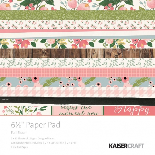 Paper Pad 6"x6" Kaisercraft Full Bloom Scrapbooking Papper