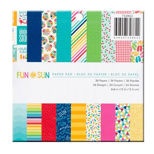 Paper Pad 6”x6” Fun In The Sun Pebbles Pappersblock 4 8 Tum
