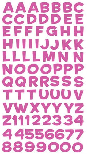 Alfabet Stickers - Funhouse Pink Metallic