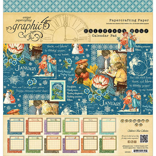 Paper Pad 12x12 Graphic45 Childrens Hour Calendar Graphic 45