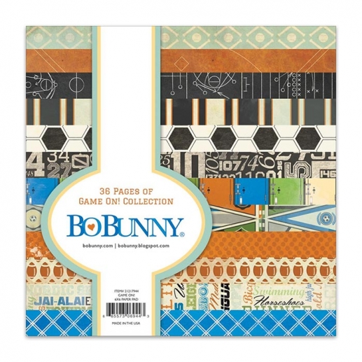 Paper Pad 6”x6” Bo Bunny Game On Scrapbooking Papper