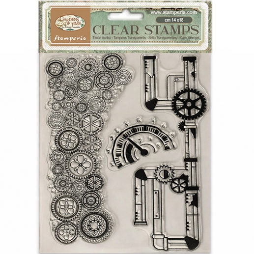 Clearstamps Stamperia - Gardens of Time - Tubes and Clocks