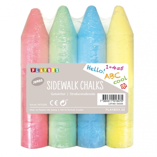 Gatukritor Jumbo Mixade Färger 4 st L: 20 cm