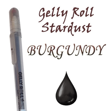 Gelly Roll Penna - Stardust Burgundy (Nästan svart)