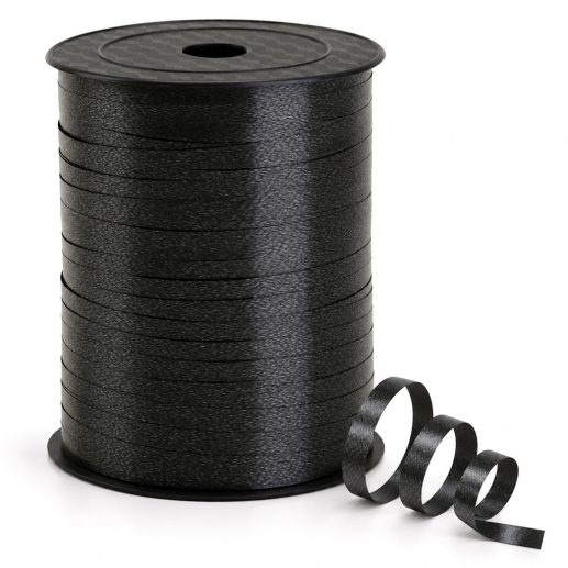 Presentsnöre - B: 5 mm - Svart - Blank - 400 m