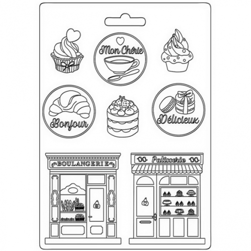 Soft Mould A5 Stamperia - Oh la la - Patisserie