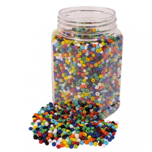 Seed Beads Glaspärlor 4mm - 500 g - Mixade Basfärger