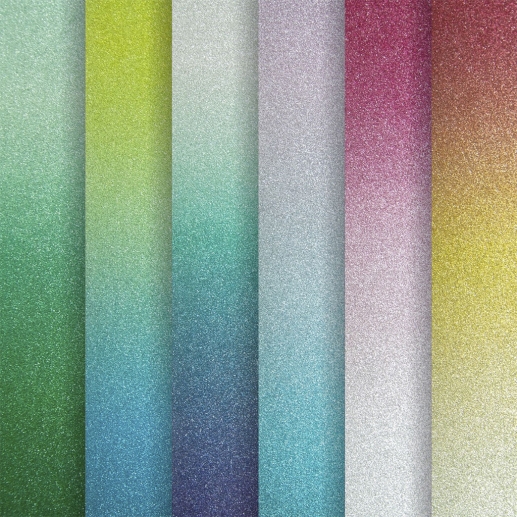 Skimrande Papper A4 - 6 ark - Sunset Shades - 210 g