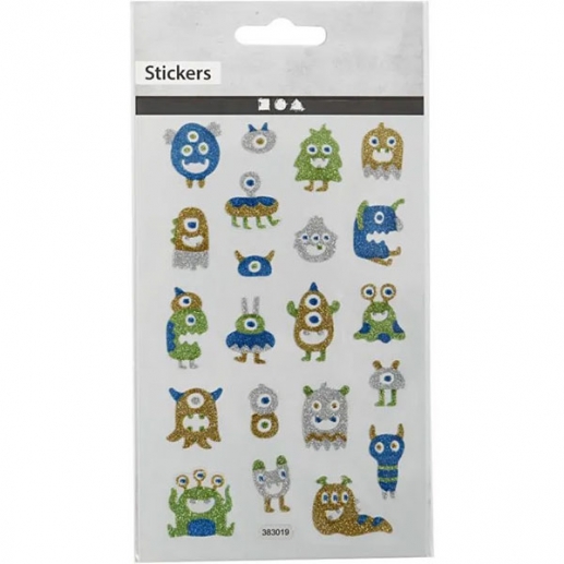 Glitter Stickers - Utomjordingar - 10x16 cm