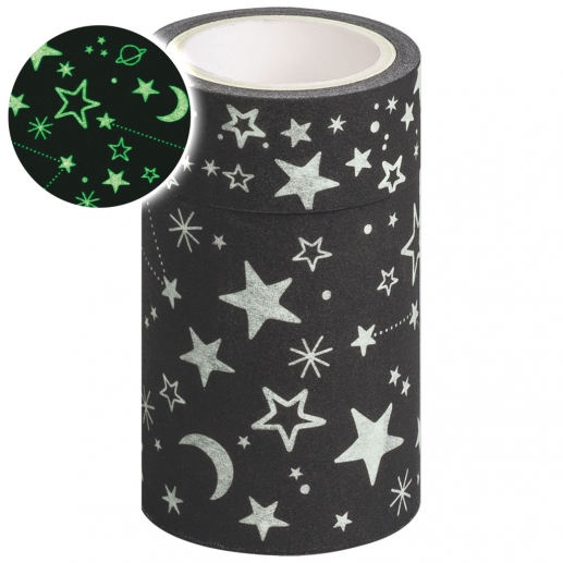 Dekorationstejp - Glow in the Dark - Stars - Heyda
