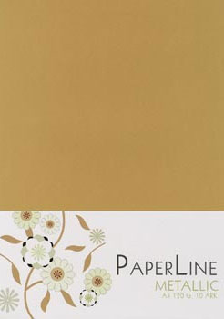 Metallic A4 120g Papper Paper Line Gold 10-pack Under 170 gram