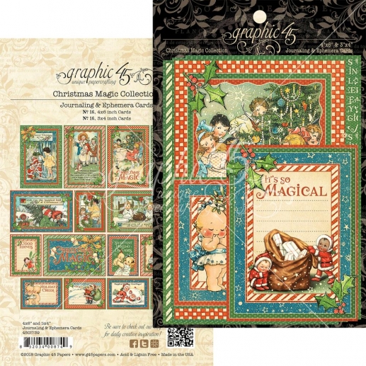 Graphic 45 Journaling & Ephemera Cards - Christmas Magic