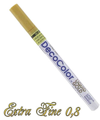 Guldpenna - Decocolor Extra Fine 0,8 - Liquid Guld