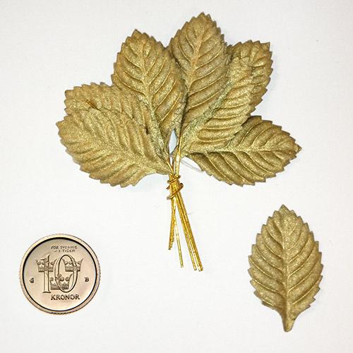 Blad 10-pack 3 cm Metallisk Guld Löv Pyssel