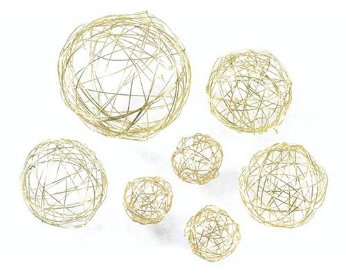 Wire Ball Gold Mix 10-pack Gyllene Metallbollar DIY Pyssel