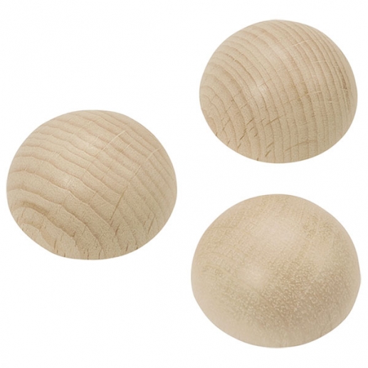 Halvkula av Trä 12 mm - Platt baksida - 32 st
