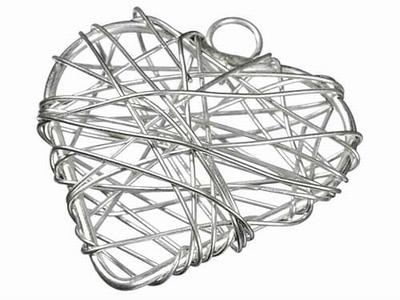 Charms 1 st Wire Heart Dekorationer DIY till scrapbooking, pyssel och hobby