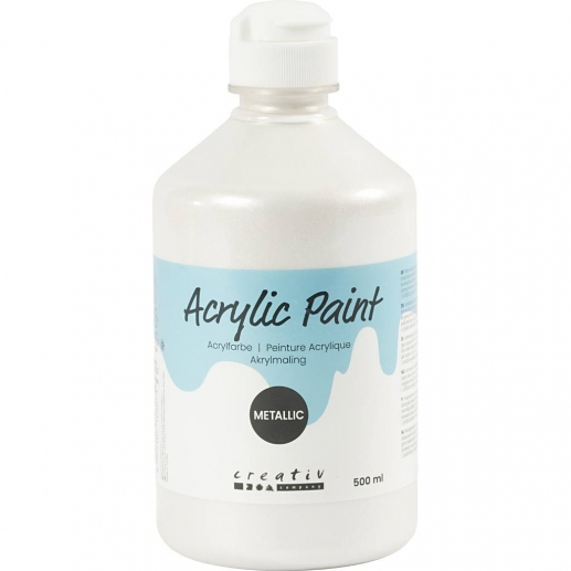 A-color Pearl akrylfärg Vit 500 ml Hobbyfärg