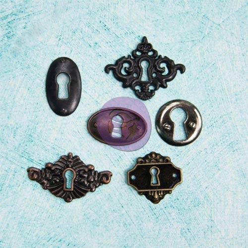 Prima Junkyard Findings Key Holes 6 st Charms Metall