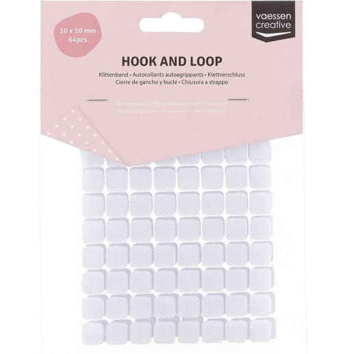 Kardborre-Rutor - Hook And Loop - 10mm - 64 st