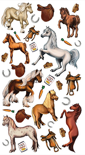 Stickers Sticko Harvest Ponies Häst 32 delar Klistermärken Djur Natur