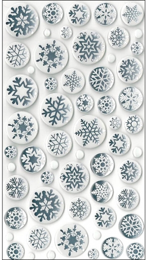 Epoxy Stickers Sticko Icy Snowflakes 58 st Julklistermärken