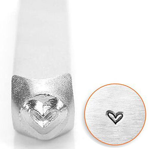 Prägelstämpel - stl. 3 mm - L: 65 mm - Hjärta