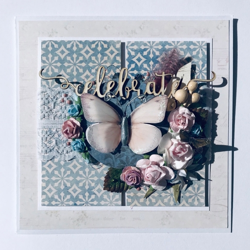 Celebrate kort med fjäril Pyssel papper till scrapbooking, pyssel och hobby