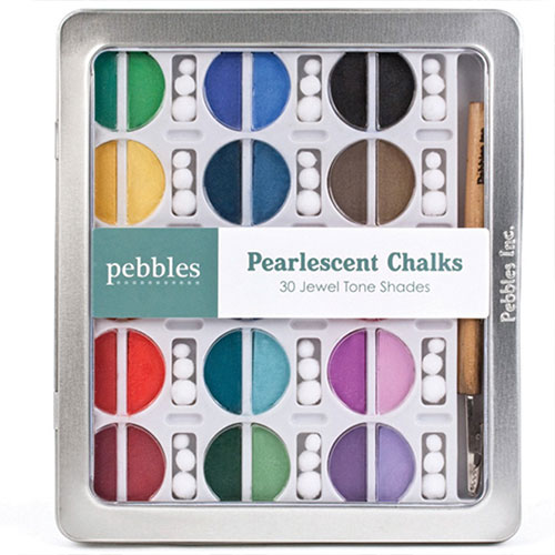 I Kandee Chalk Set Pebbles Pearlescent Jewel Tones Stämpeldyna