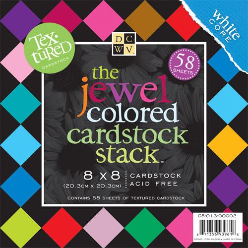 Cardstock Stack 8”x8” - Jewel Colored 58 Ark