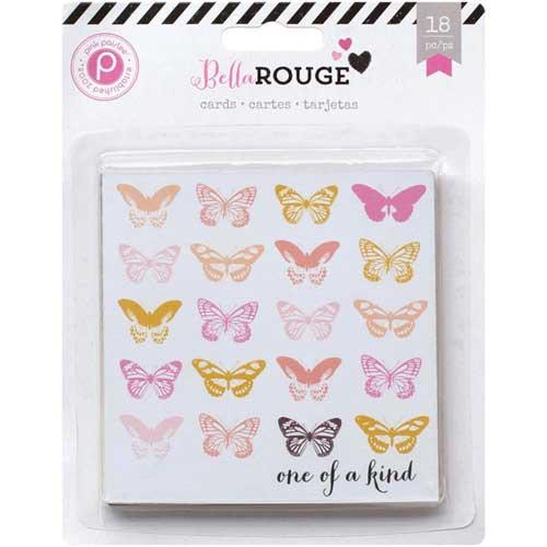 Bella Rouge Journaling Cards 18 st 4”x4” Pink Paislee Die Cuts Chipboard