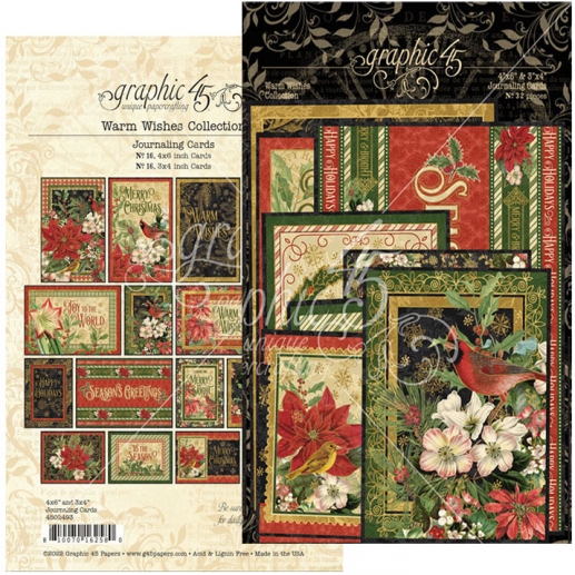 Die Cuts Graphic 45 - Warm Wishes Journaling cards