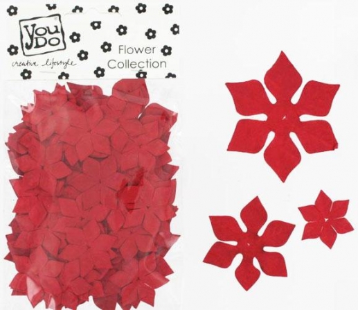 Blommor YD Red Christmas Flowers 55 st Juldekorationer DIY